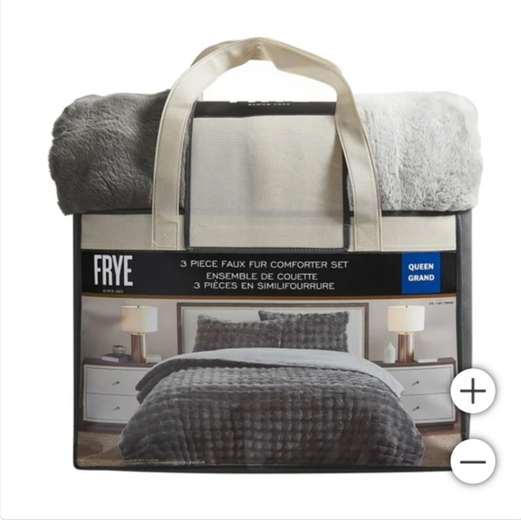 (5)Frye faux-fur 3piece comforter set - Picture 7 of 7